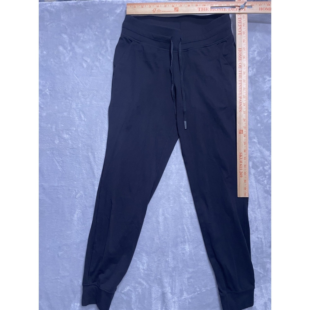 Lululemon Womens 8 Black Joggers Track Pants Tapered Drawstring Gym Workout - Picture 2 of 9